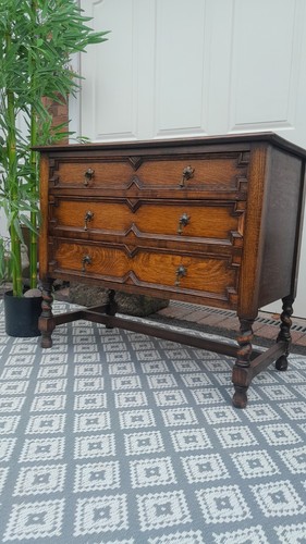 Antique solid oak chest - solid,