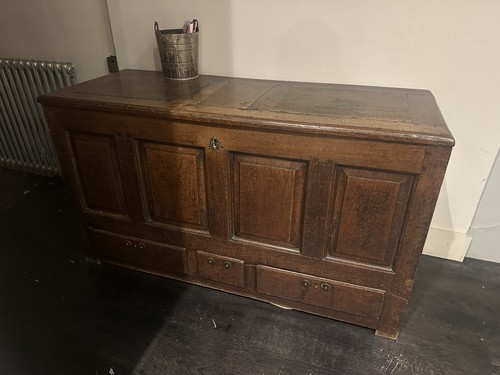 Antique oak box chest - antique,