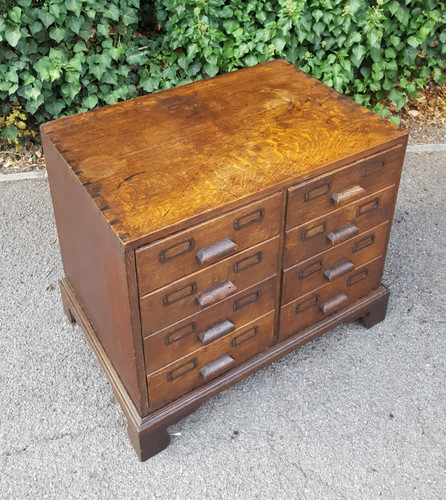 Antique solid oak - chest, of
