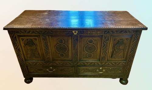 Large 17th mule chest with - chest,