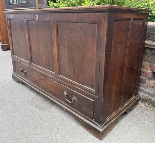 Antique oak coffer mule chest - antique,