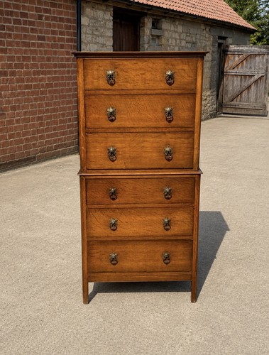 Antique oak tallboy drawer - oak,