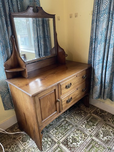Antique solid oak - , chest
