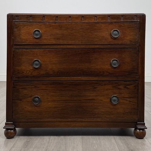 Antique oak chest drawers - oak,