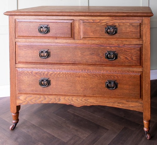 Arts crafts tiger oak chest - crafts,