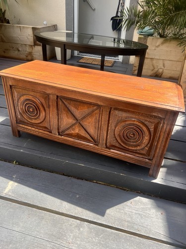 French oak coffer chest - french,