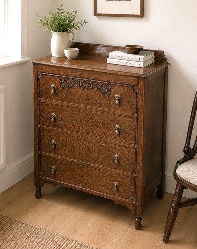 Antique oak chest drawers 4 - oak,
