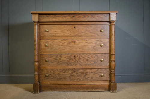 Antique french oak chest - antique,
