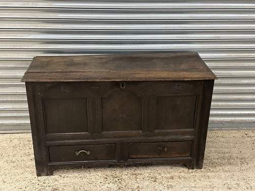 Antique oak coffer mule - antique,