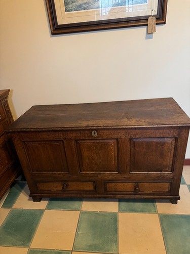 Georgian oak panel mule chest - georgian,