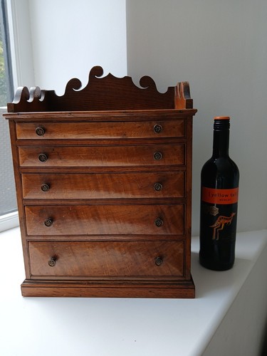 Victorian oak miniature chest - victorian,