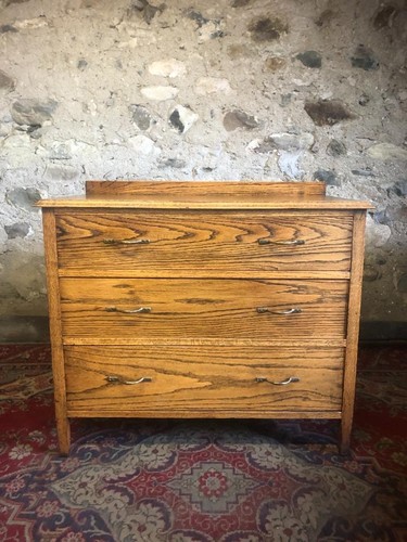 Vintage oak chest drawers - oak,